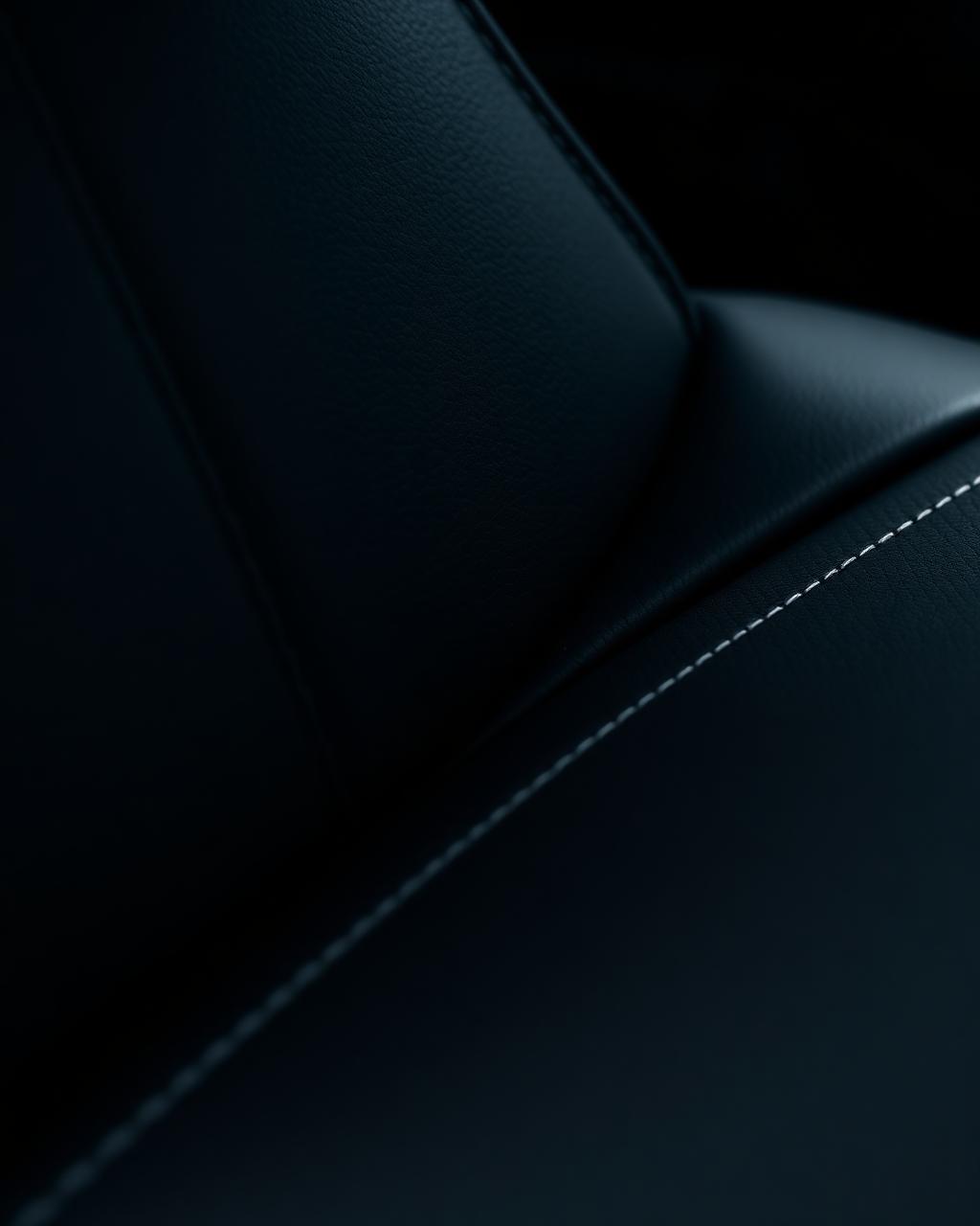 Hand-stitched leather interior detail
